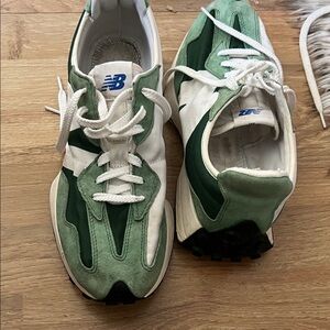 New Balance Green & White Retro Running Sneakers